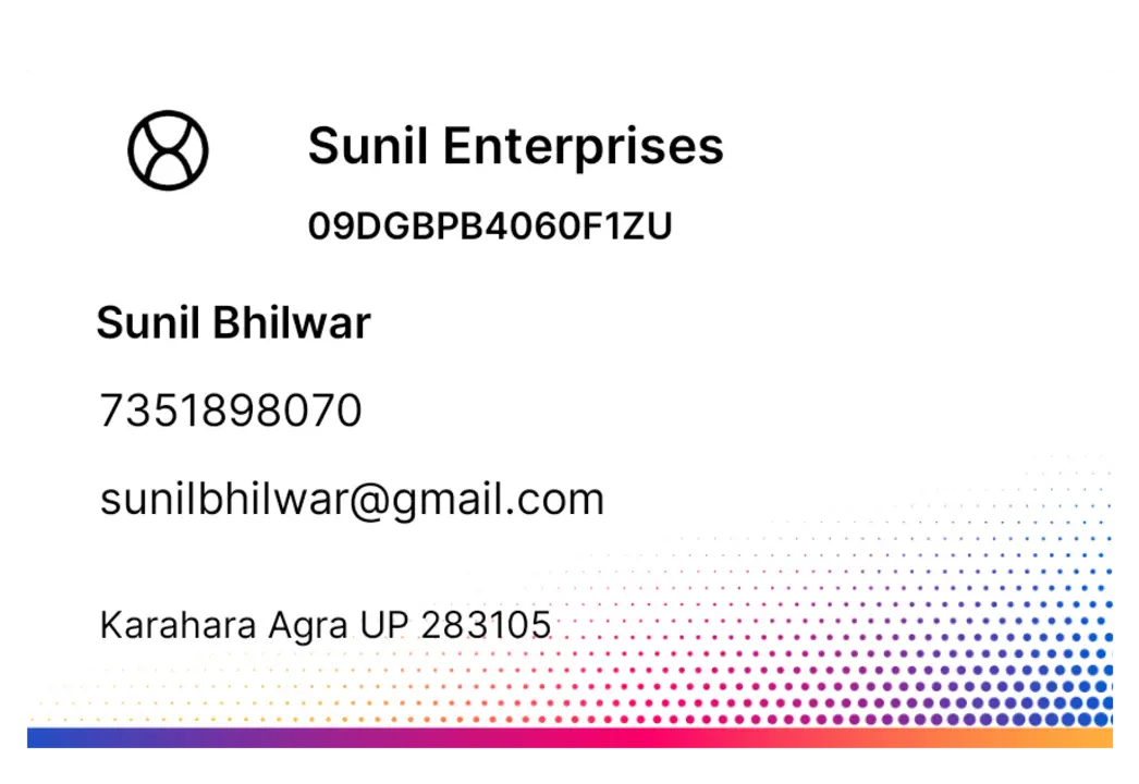 Visiting card store images of Sunil Enterprises