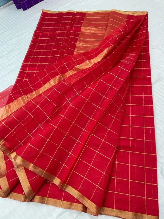 Handloom Chanderi pattu soft tissue Saree with blouse  uploaded by Thocoss on 1/7/2024
