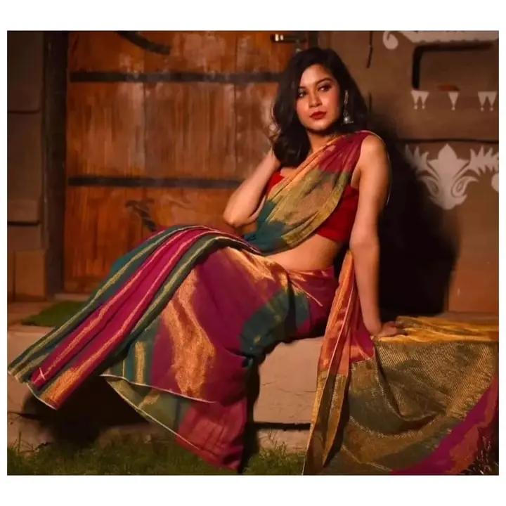 Handloom chanderi full tissue cotton saree or fabrics  uploaded by business on 1/7/2024