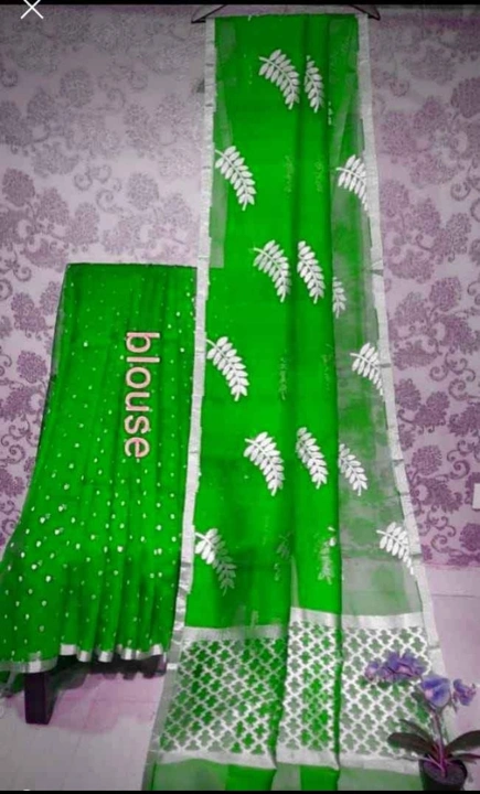 New collection Banarasi kora organza shoft fancy silk sarees Raning Blause wholesale  uploaded by Arbaz sarees manufacturer  on 1/7/2024