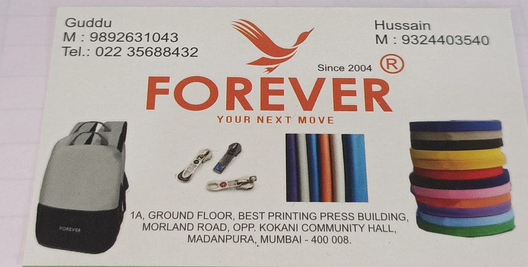 Visiting card store images of Forever Bag