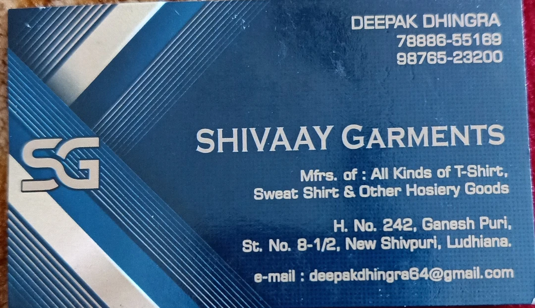 Visiting card store images of Shivaay Garments