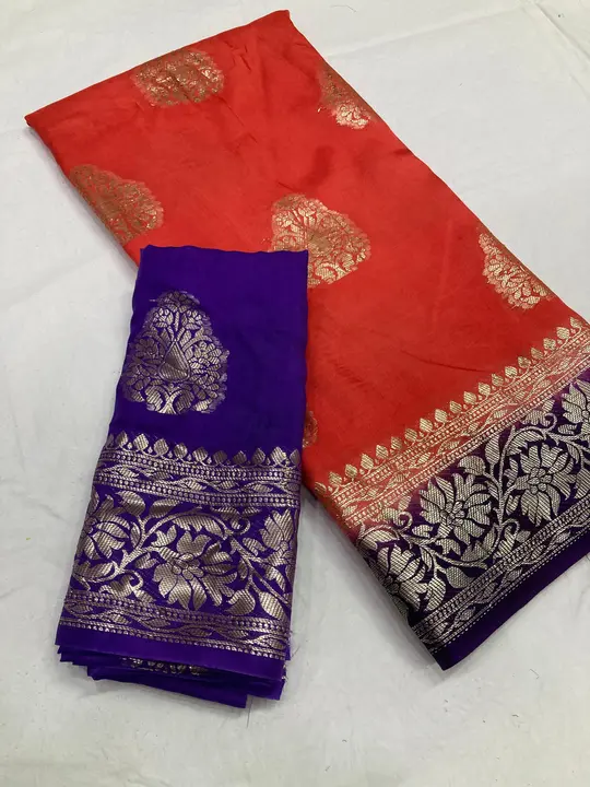 New arrivals

*Pure viscose dola jacquard border saree with contrast blouse*

*blouse same viscose d uploaded by Divya Fashion on 1/8/2024