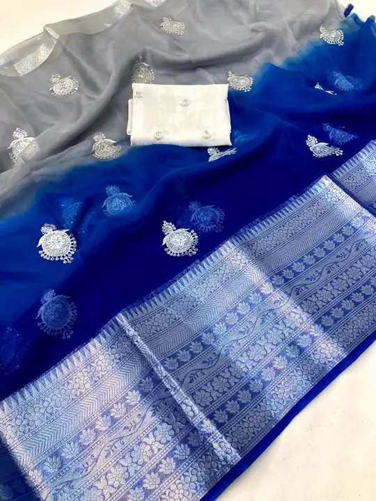 *New arrivals Kanchipuram Organza saree with all over worked  Jhumka tassels n contrast blouse*

*Jh uploaded by Divya Fashion on 1/8/2024