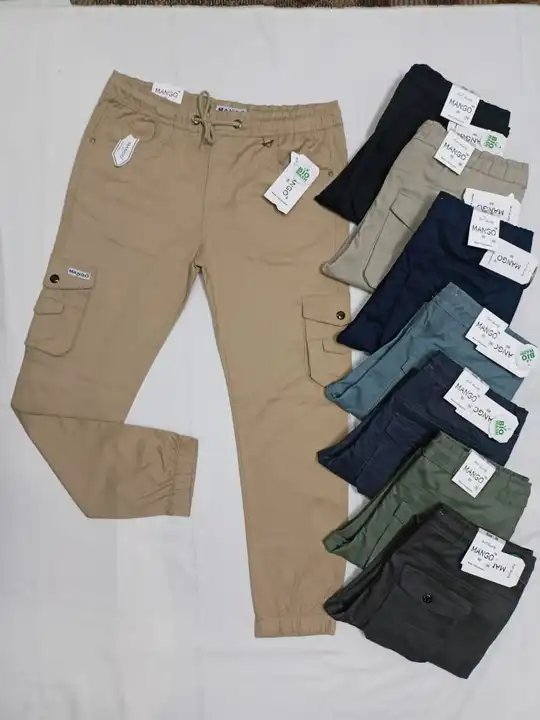 Post image 👉Mens Stretchable 6 pocket joggers Wexport quality (WITH DOUBLE BOX POCKET)
👉Brand : 👑 MANGO 🥭👑 
👉Size : 30-32-34-36
👉Ratio : 2.2.2.2
👉Colour : -8
👉Fabric # Twill Cotton  TEXTILE BODY  SUPER  Fabrics.   Export quality
👖100% Q. C. Pass 
‼ 💯 Color Guarantee. ‼Single pc.  Poly. 
🔹🔹 8 pcs. Blister ( 160Pcs ) 1 Bale