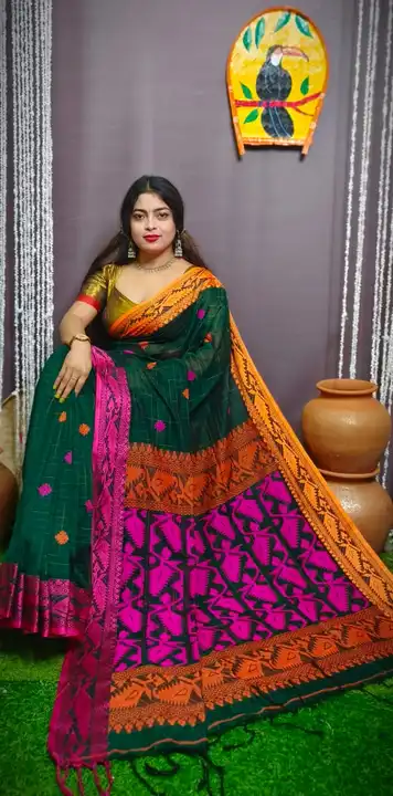 Handloom pure cotton by cotton saree  uploaded by business on 1/8/2024