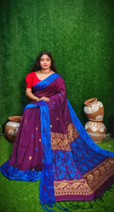 Handloom pure cotton by cotton saree  uploaded by Sujata saree cantre on 1/8/2024