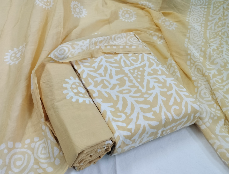 New light chart batik dress material with cotton dupatta  uploaded by business on 1/8/2024