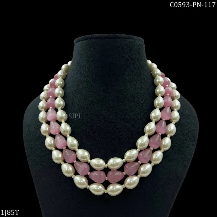 Pearl and premium beads necklace set uploaded by business on 1/8/2024