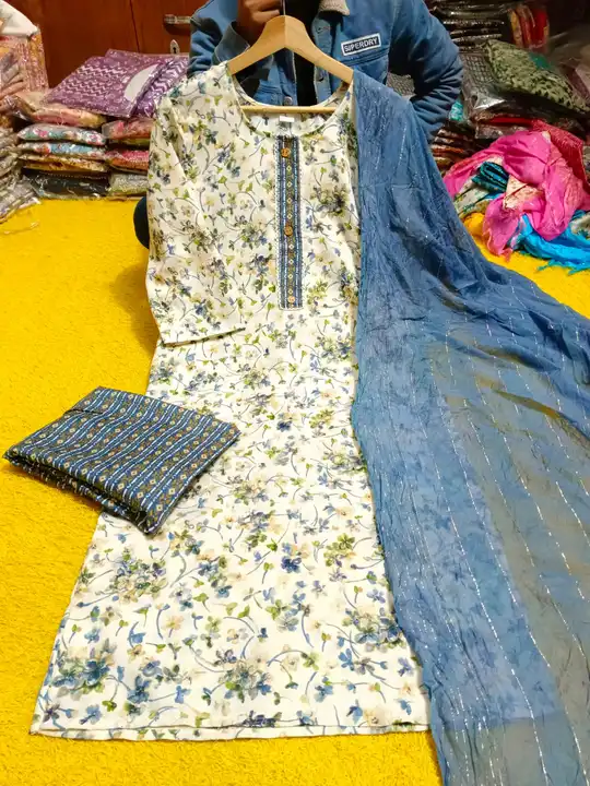 D Capsul Rayon fabric kurti pant duptta  uploaded by Kabir Fashion World on 1/8/2024