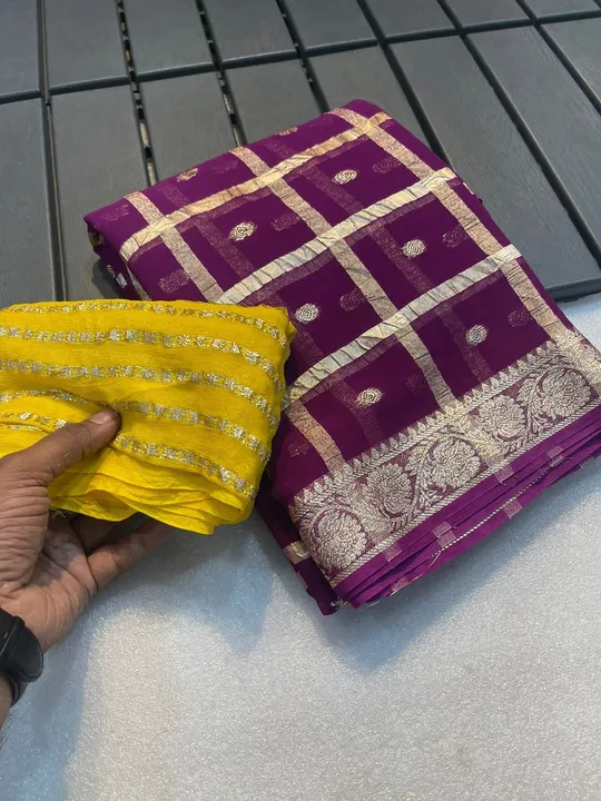 Viscose Georgette weaving saree uploaded by Suyukti Creation on 1/8/2024