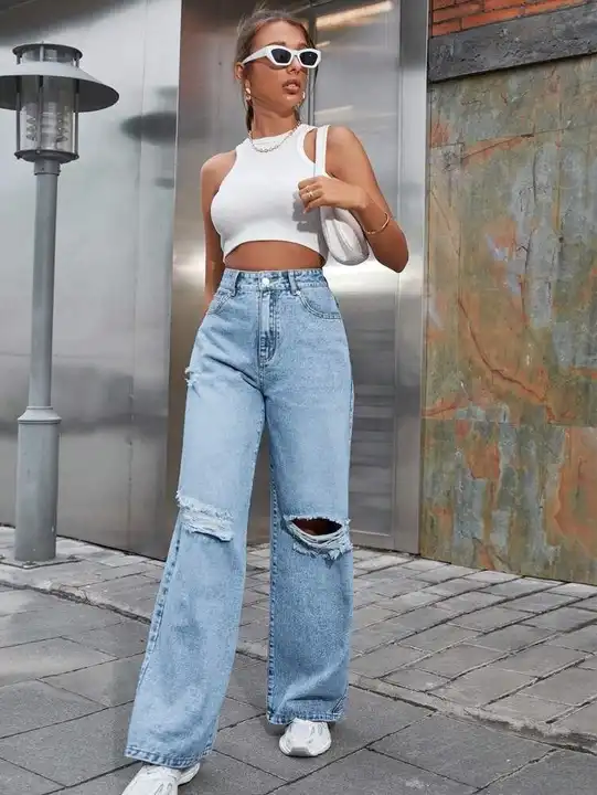 Woman's jeans, wide leg jeans uploaded by Maa Karni Fashion on 1/9/2024