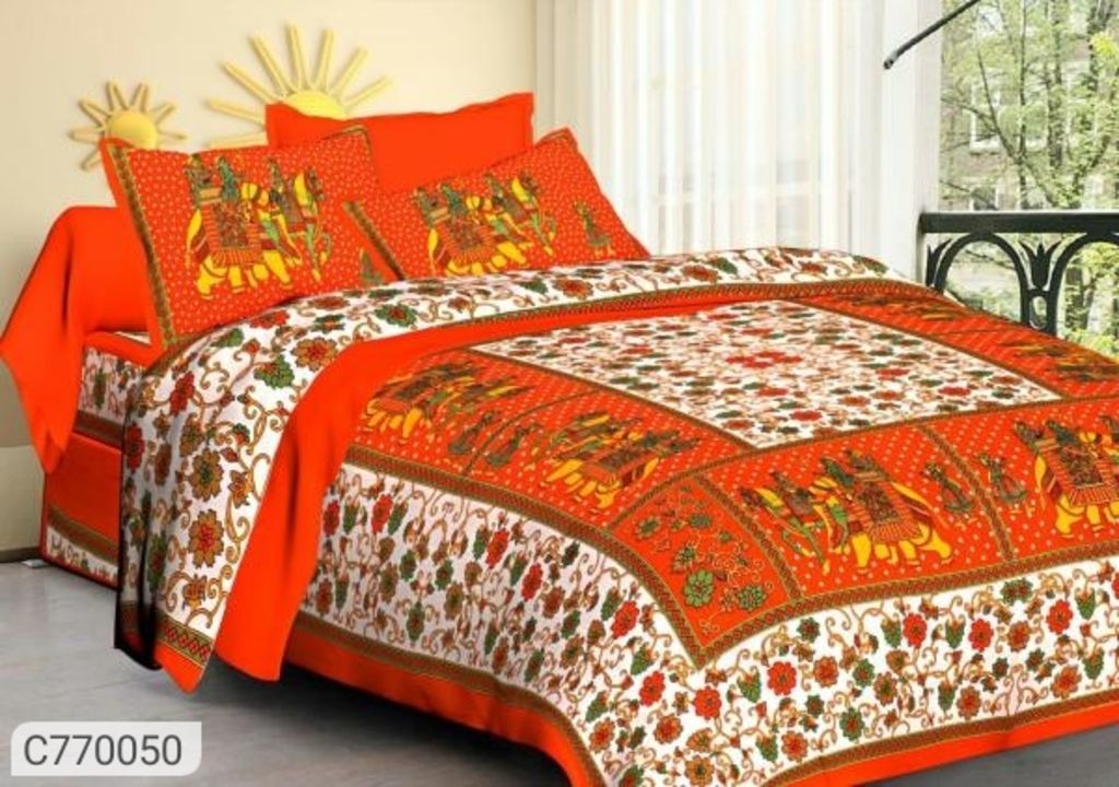 Jaipuri Printed Cotton Double Bedsheets uploaded by Himu bhai on 3/24/2021