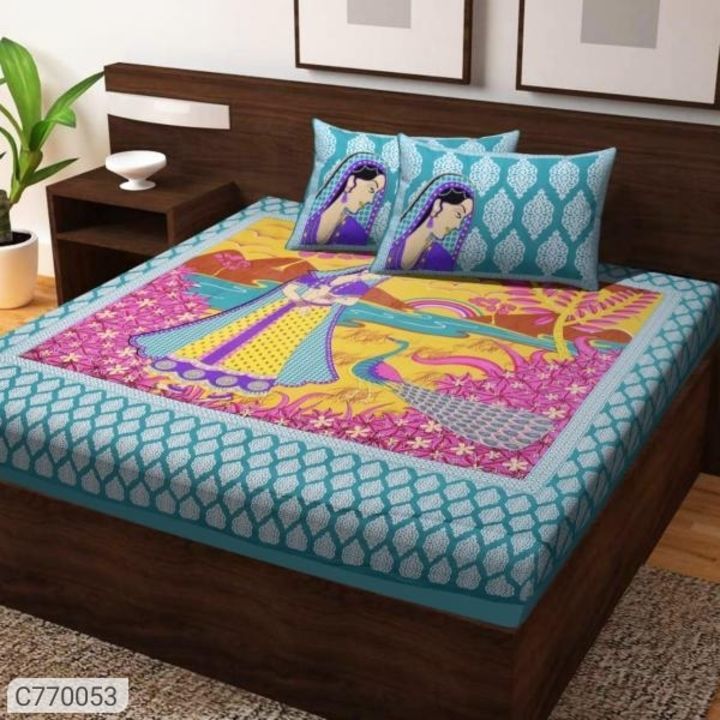 Jaipuri Printed Cotton Double Bedsheets uploaded by Himu bhai on 3/24/2021