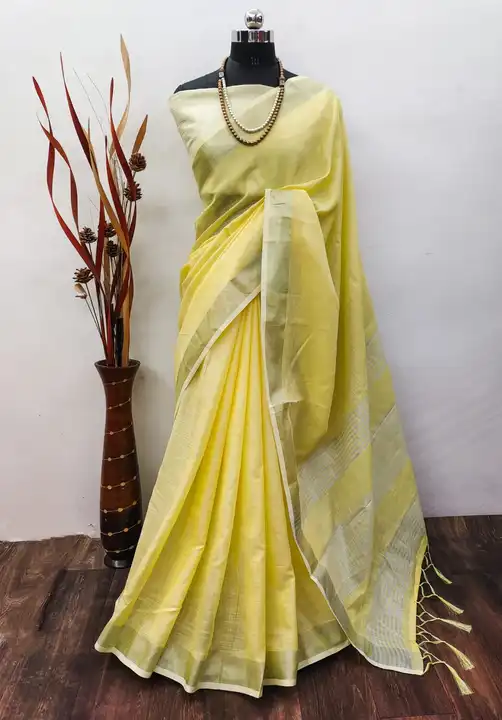 Kasturi
Khadi linen cotton saree 
Colour:- yellow  uploaded by business on 1/9/2024
