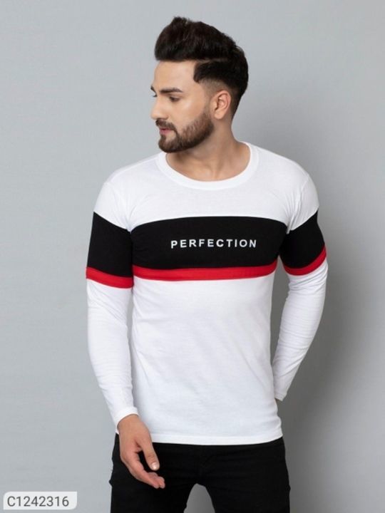 Cotton Blend Color Block Full Sleeves T-Shirts  uploaded by Himu bhai on 3/24/2021