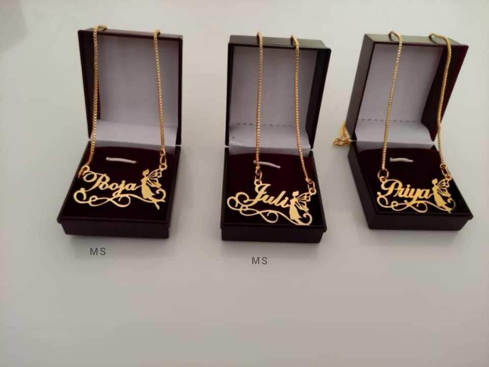Post image ❤️❤️❤️❤️❤️❤️❤️
 Coustmize Name Pendent 

With Your Name Customize

*Price @450/-+$*
Gold/Silver/Rose gold

*Making time 8-9 Working Days*
Box Charges 20rs extra🤩
❤️❤️❤️❤️❤️❤️❤️

*Heavy Quality Guarantee*