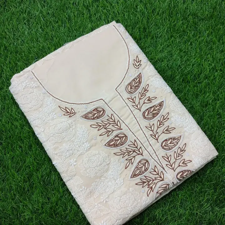 Chikan Kurti piece with pearl work uploaded by Lcf crafts (lucknow Chikan factory) on 1/10/2024