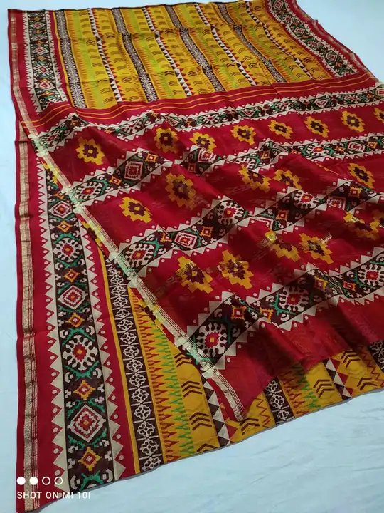 Handloom chanderi Patola Hand Block printed cotton silk saree with blouse  uploaded by Thocoss on 1/10/2024