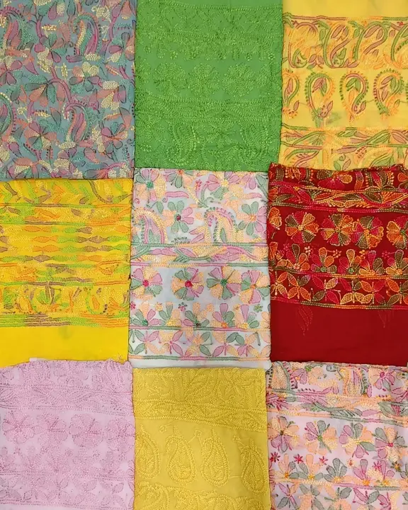 Kurti material 
Fabric- georgette 
Length- 3 meter 
Resam Malti  work 
Kurti full sleeves.  uploaded by Msk chikan udyog on 1/10/2024