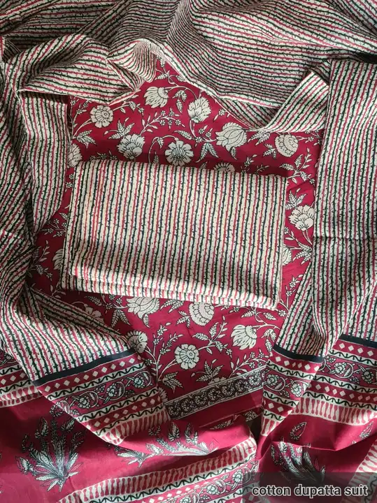 Cotton dupatta suit  uploaded by business on 1/11/2024