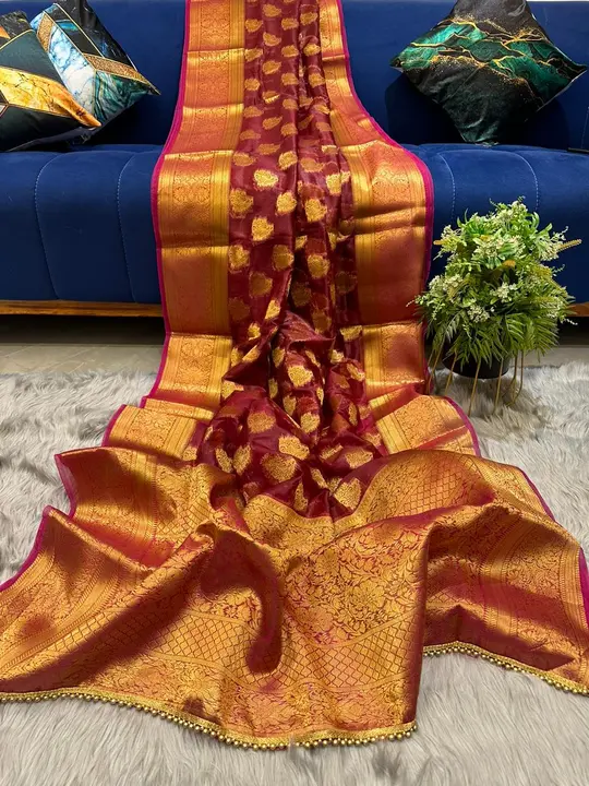 New design || Vandana 

 Pure weaving  *organza  silk* saree in weaved viscos with solid color  with uploaded by business on 1/11/2024