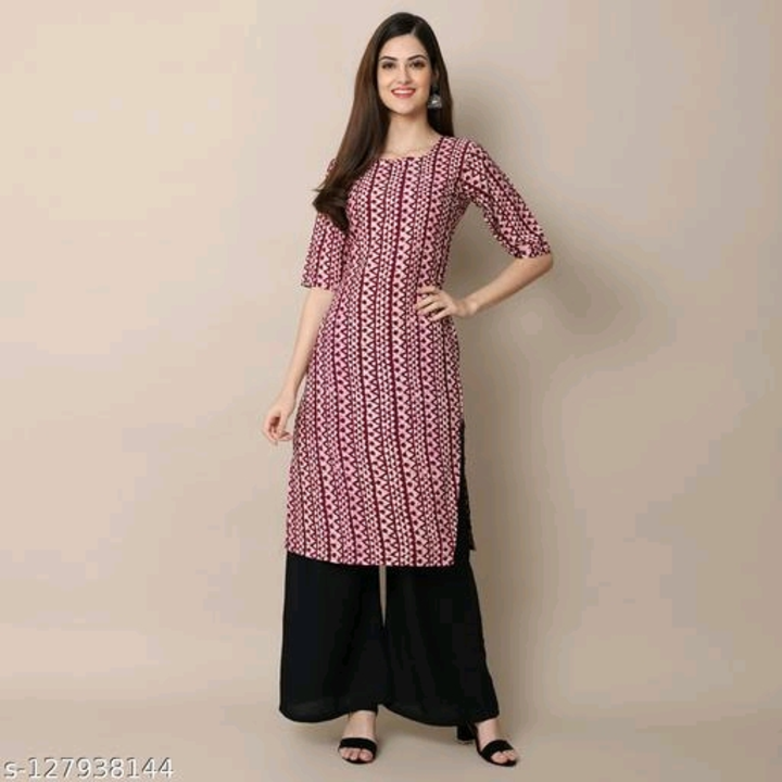 Stylish Women's Crepe Wine Color Ethnic Motif Printed Straight Kurti
Name: Stylish Women's Crepe Win uploaded by Women's clothing Shop  on 1/11/2024