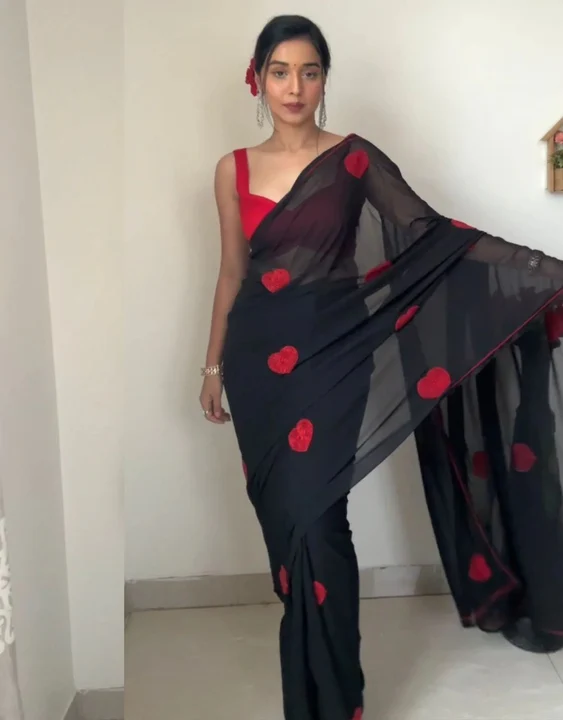 Heart saree  uploaded by business on 1/12/2024