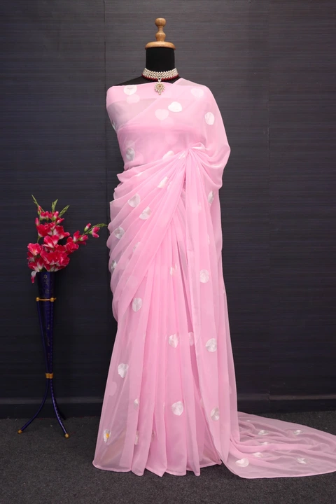 Heart saree  uploaded by Shree Fashion Hub on 1/12/2024