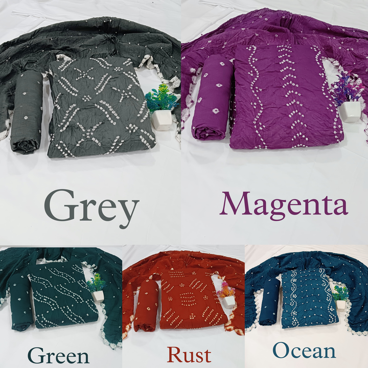 Pure cotton bandhej dress materials  uploaded by SHREE RAM ENTERPRISES on 1/12/2024