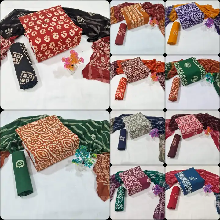 Cotton batik salwar suit material  uploaded by business on 1/12/2024