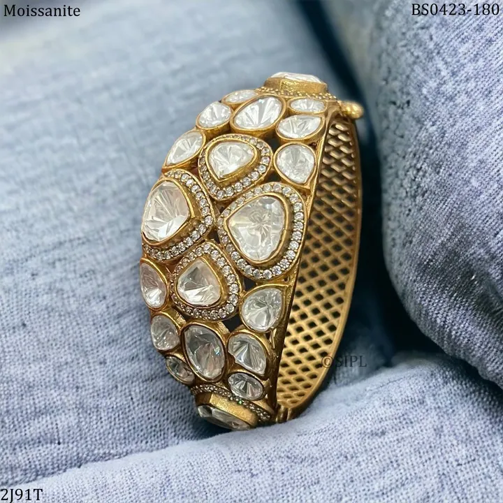 Moissanite polki kundan bracelet,one gram gold plated uploaded by CULTURE on 1/12/2024