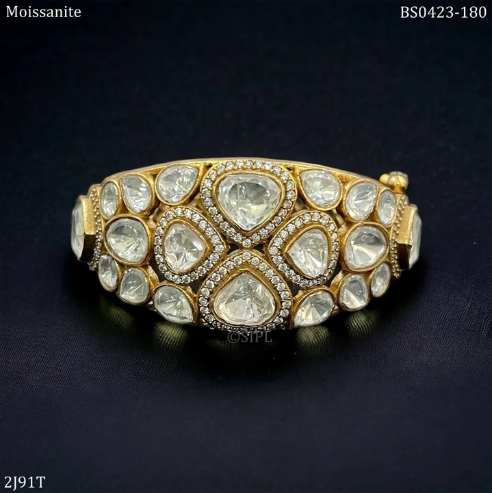 Moissanite polki kundan bracelet,one gram gold plated uploaded by CULTURE on 1/12/2024