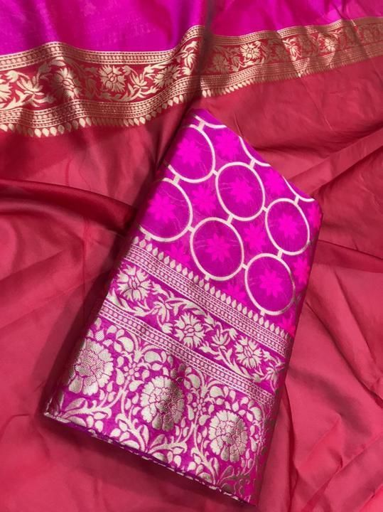 Soft lichi with rich pallu saree uploaded by Dress and jewellery collection on 3/24/2021