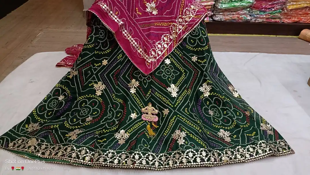 9983344462.  Sale sale sale sale sale 
*Jai shree shyam ji* 
🦚Mix design fabric lehnga with gota wo uploaded by Gotapatti manufacturer on 1/12/2024
