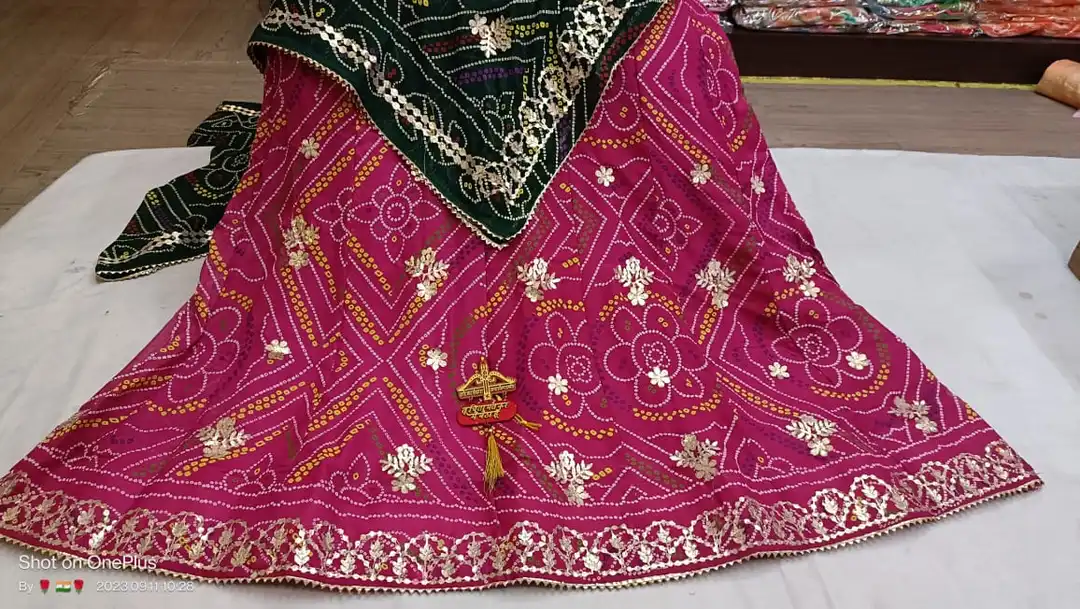9983344462.  Sale sale sale sale sale 
*Jai shree shyam ji* 
🦚Mix design fabric lehnga with gota wo uploaded by Gotapatti manufacturer on 1/12/2024