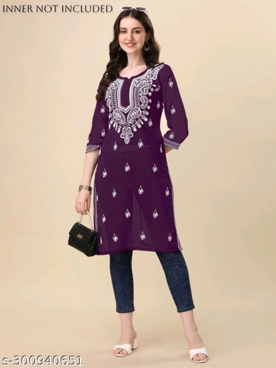 Aakarsha Drishya Kurtis
Name: Aakarsha Drishya Kurtis
Fabric: Georgette
Sleeve Length: Three-Quarter uploaded by Women's clothing Shop  on 1/13/2024