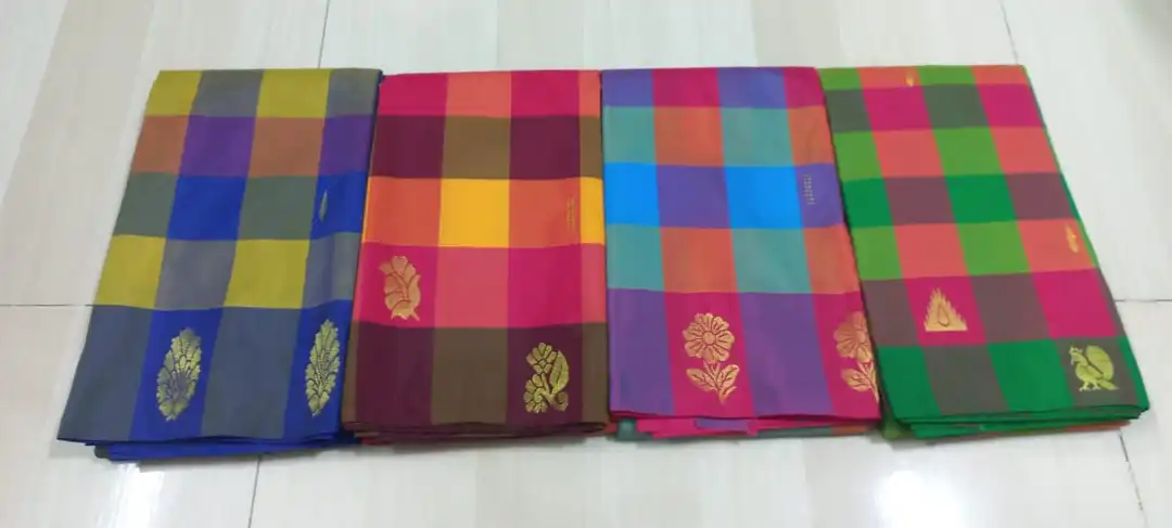 semi multi check sarees  uploaded by Banashankari SILK and sareees  on 1/13/2024