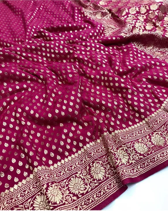 Pure khadi Georgette silk saree uploaded by Suyukti Creation on 1/13/2024