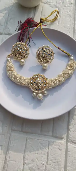Kundan choker necklace set  uploaded by business on 1/13/2024