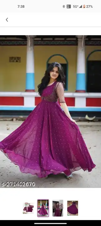 GEORGETTE GOWN uploaded by Vijay Creation on 1/14/2024