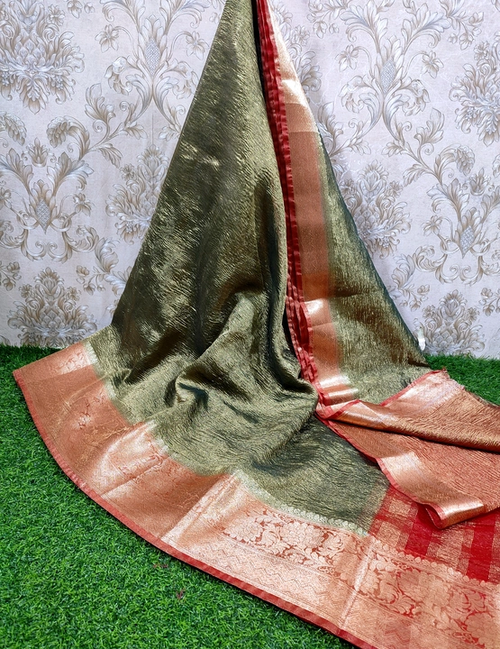 TRENDING TISSUE SILK CRUSH SAREE...  uploaded by business on 1/14/2024
