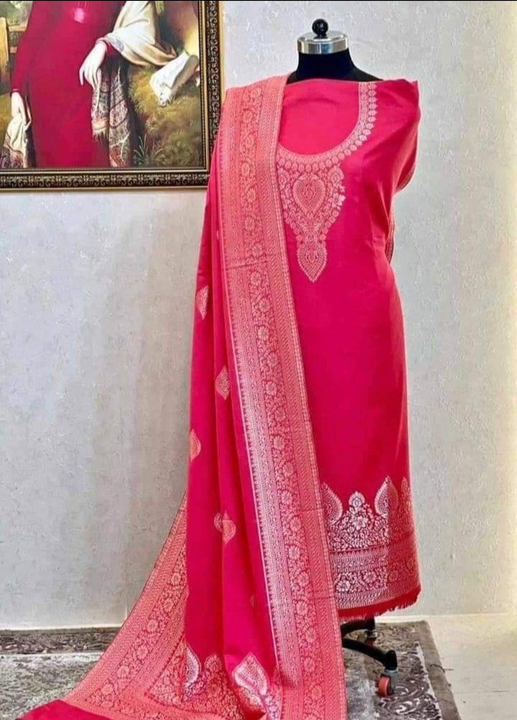 Post image Pure viscose pashmina banarsi weaving suit
Designer banarsi weaving over shawl
Price 1150