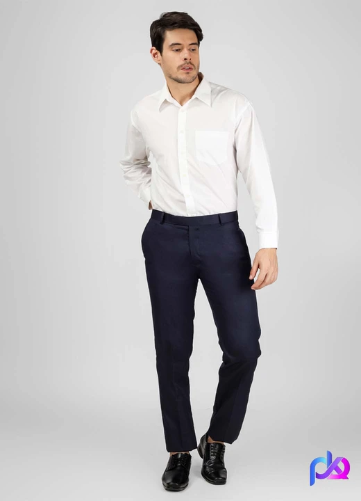 Navy Blue Cotton Formal Pant For Men's  uploaded by Gupta Textile on 1/14/2024