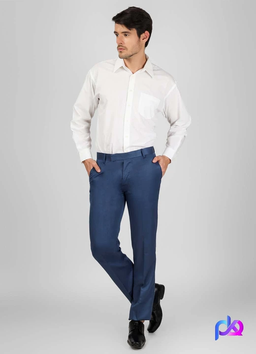 Royal Blue Flat Front Chinos | Peter Christian