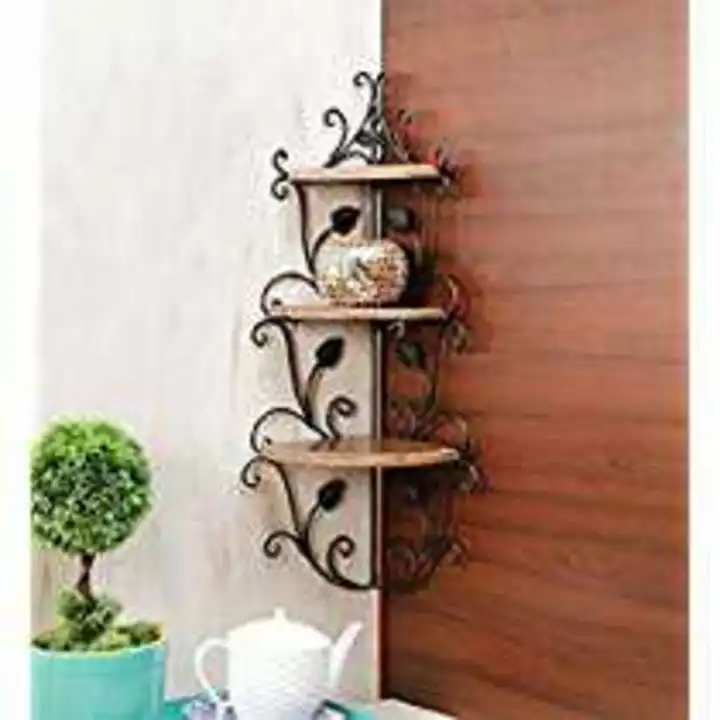Iron wood wall shelf uploaded by MH Handicraft on 1/15/2024