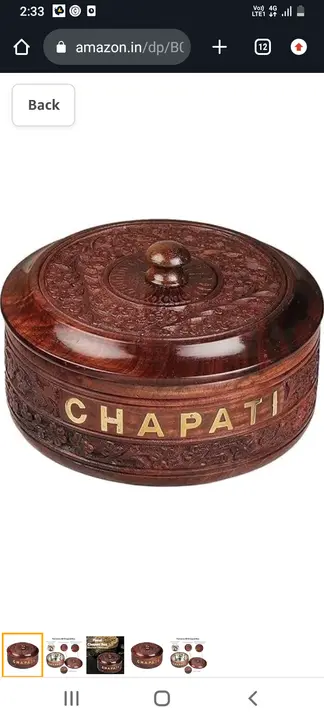 Chapati box wooden uploaded by MH Handicraft on 1/15/2024