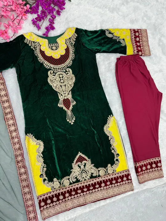Velvet deginer suit uploaded by Pragya collection on 1/15/2024
