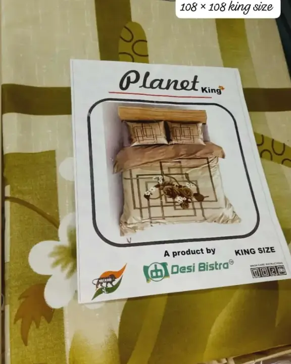 King size bedsheet with pillow covers  uploaded by Rajesh handloom outlet on 1/15/2024