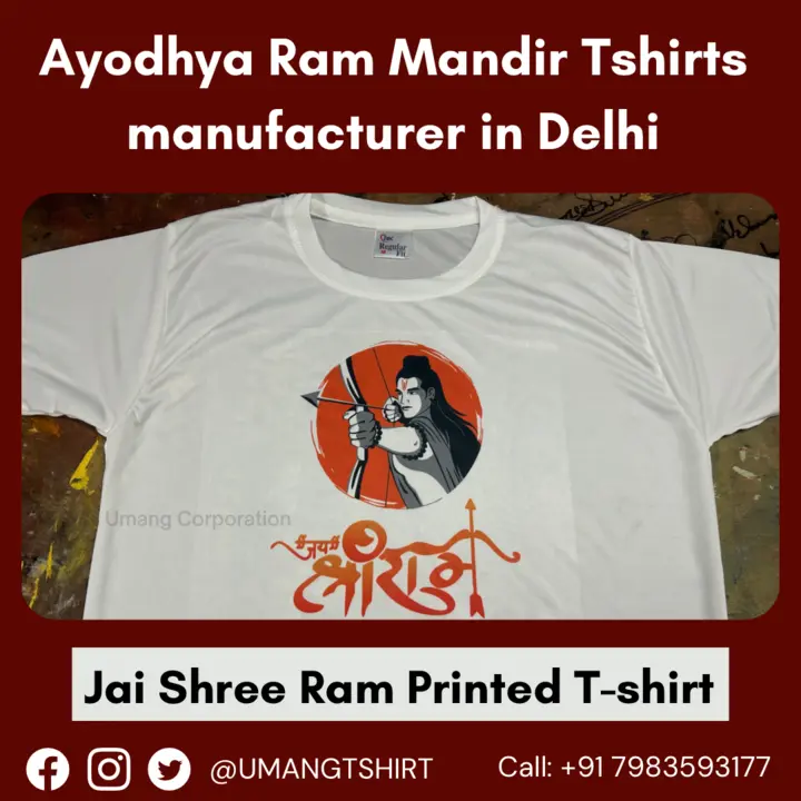 Ayodhya Ram Mandir Printed T-shirt  uploaded by UMANG T SHIRT PRINTING on 1/16/2024